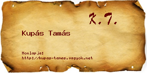 Kupás Tamás névjegykártya