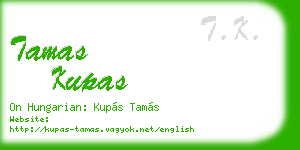 tamas kupas business card